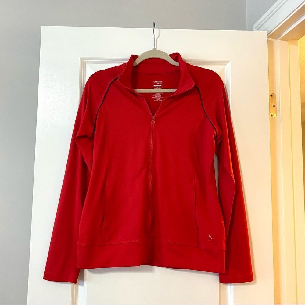 NWOT. Danskin red full zip front athletic jacket.